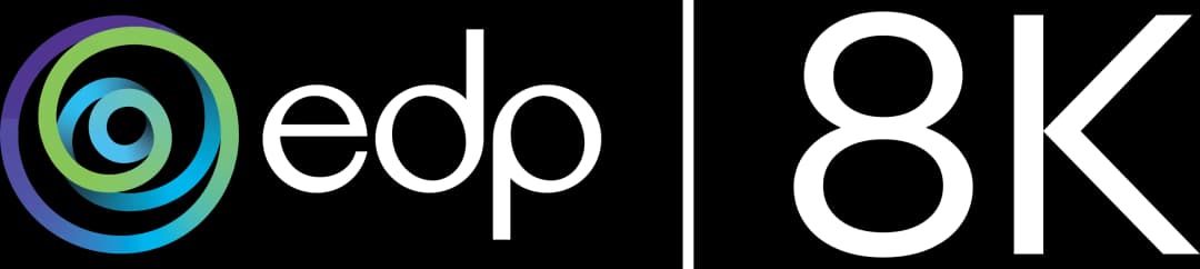 EDP 8k naming logo dark